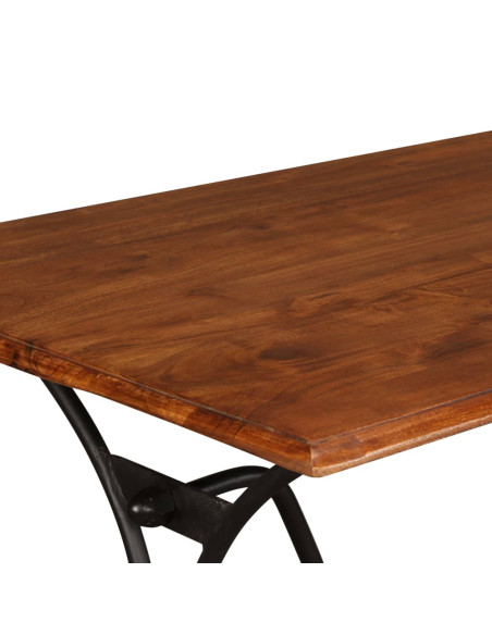 Tavolo da Pranzo in Legno Massello Finitura Ambra 180x90x76 cm