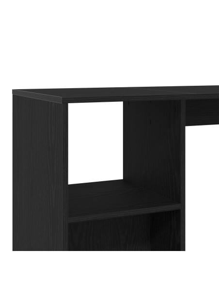 Tavolo da bar con ripiano Nero Rovere 102,5x46x103,5 cm Legno ingegnerizzato