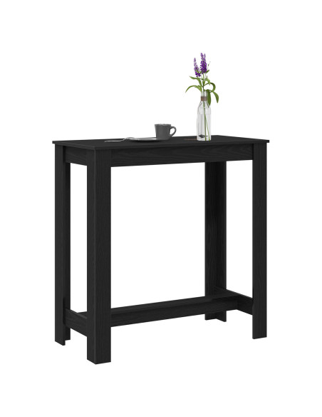 Tavolo da Bar Nero Rovere 102x50x103,5 cm in Legno Ingegnerizzato