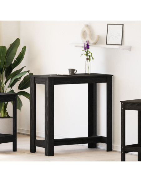 Tavolo da Bar Nero Rovere 102x50x103,5 cm in Legno Ingegnerizzato
