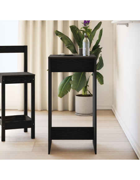 Tavolo da Bar Nero Rovere 51x50x103,5 cm Legno Ingegnerizzato