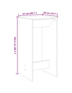 Tavolo da bar Rovere Nero 51 x 50 x 103,5 cm Legno multistrato 2