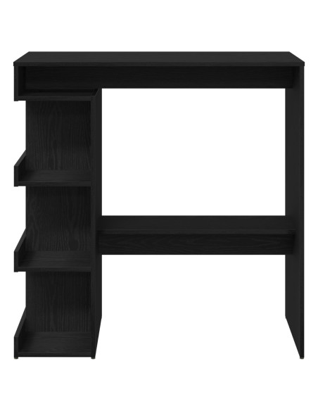 Tavolo da bar in rovere nero con rack per riporre, 100x50x101.5 cm
