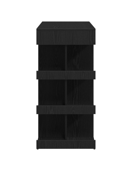 Tavolo da bar in rovere nero con rack per riporre, 100x50x101.5 cm