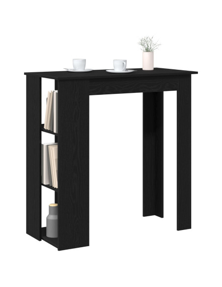 Tavolo da Bar con Ripiano - Rovere Nero, 102x50x103.5 cm, Realizzato in Legno Ingegnerizzato