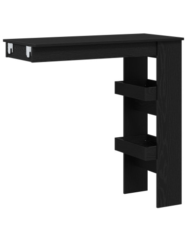 Tavolo Bar da Parete Rovere Nero 102 x 45 x 103,5 cm