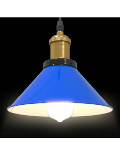 Lampada a Sospensione Regolabile E27 Blu Scuro Ø22 cm Metallo