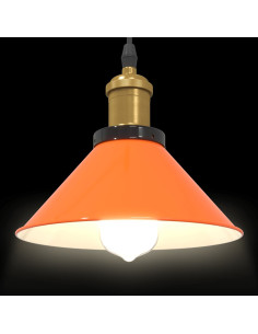 Lampada Sospensione Regolabile E27 Arancio Lucido Ø22cm Metallo
