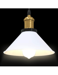 Lampada Sospensione Regolabile E27 Bianco Lucido Ø22cm Metallo