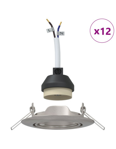 Spotlight 12 pcs Argento 9 x 9 x 2.5 cm Metallo