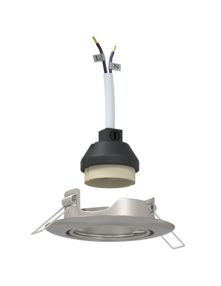 Lampade Set di 24 Argento Alluminio 9 cm Luci LED incassate