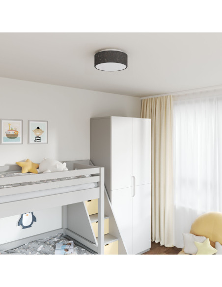 Lampade da soffitto  con paralume stellato Nero Ø 30 cm Tessuto E27