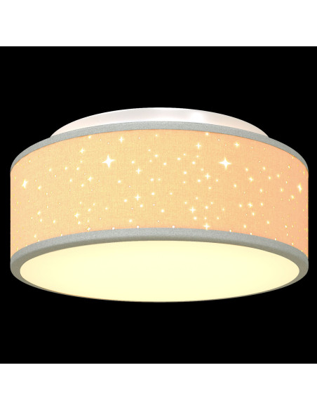 Lampadari  con paralume stellato Grigio Ø 30 cm Tessuto E27