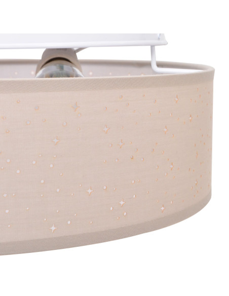 Lampade da soffitto  con paralume stellato Tortora Ø 30 cm in tessuto E27