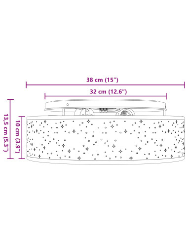 Lampada da soffitto Grigio 38 x 38 x 13,5 cm Tessuto