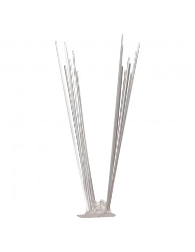Set Dissuasori per Uccelli e Piccioni 6 pz Acciaio 2 File 3 m