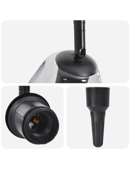 Lampade da soffitto  con paralume in vetro regolabile antracite E27
