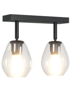 Faretto da soffitto Nero 33 x 13 x 26 cm Vetro e Metallo