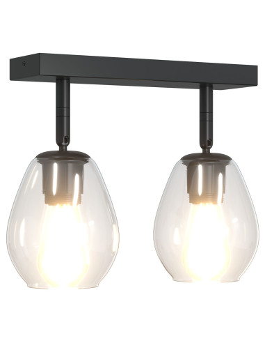Faretto da soffitto Nero 33 x 13 x 26 cm Vetro e Metallo