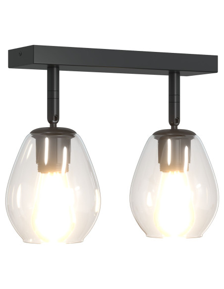 Lampade da soffitto  con paralume in vetro regolabile antracite E27