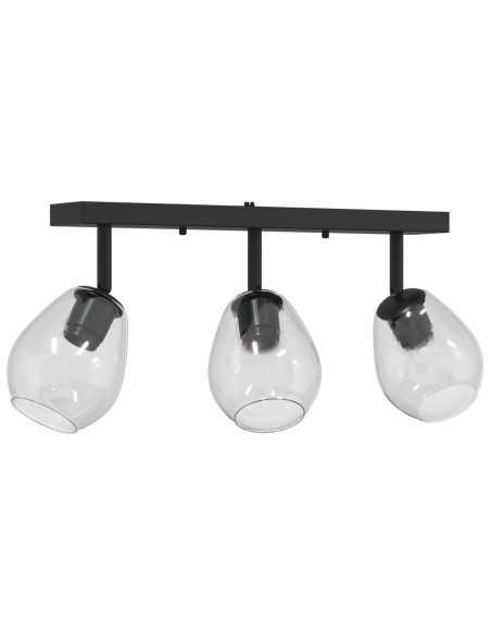 Faretto da soffitto Nero 54 x 13 x 26 cm Vetro e Metallo
