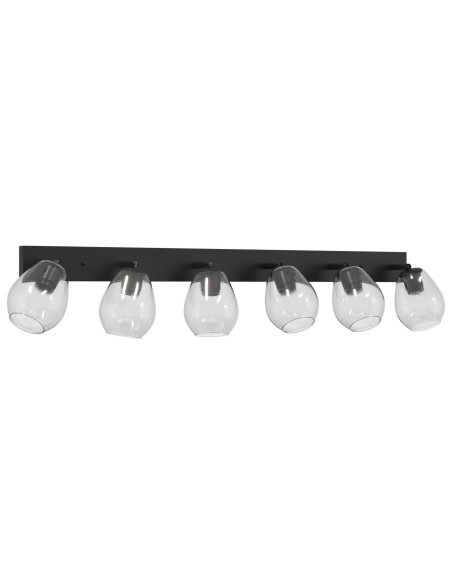 Faretto da soffitto Nero 110,5 x 13 x 26 cm Vetro e Metallo
