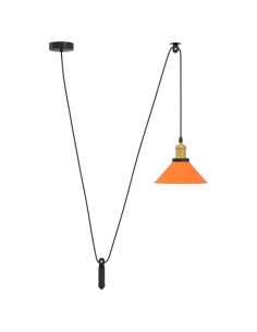 Lampada Sospensione Regolabile E27 Arancio Lucido Ø22cm Metallo 2