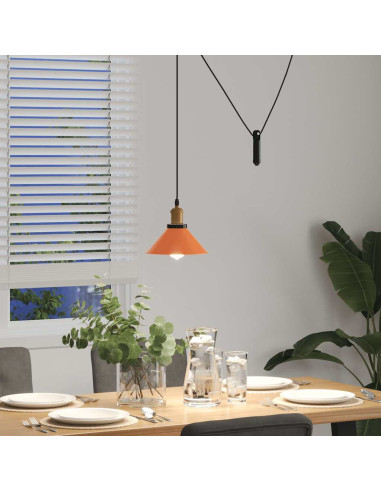 Lampada Sospensione Regolabile E27 Arancio Lucido Ø22cm Metallo