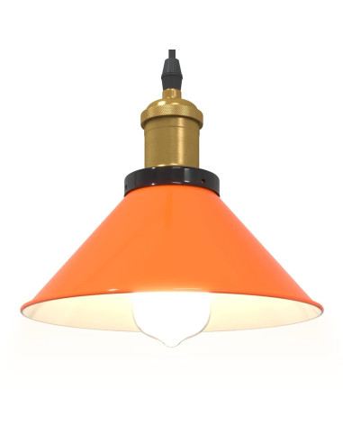 Lampada Sospensione Regolabile E27 Arancio Lucido Ø22cm Metallo