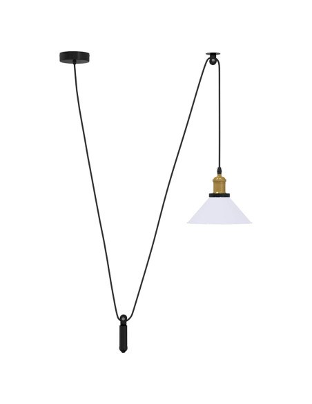 Lampada Sospensione Regolabile E27 Bianco Lucido Ø22cm Metallo