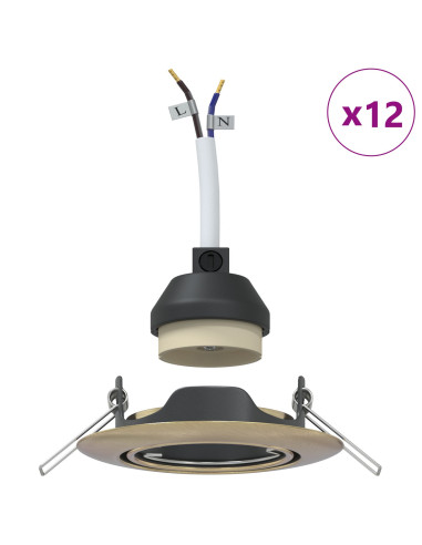 Spotlight 12 pcs Ottone 9 x 9 x 2.5 cm Metallo
