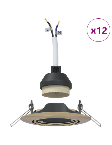 Lampade Set di 12 Ottone Metallo 9 cm Lampade a soffitto a filo