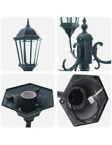 Luce da Giardino Verde vintage spazzolato 57 x 49 x 241 cm