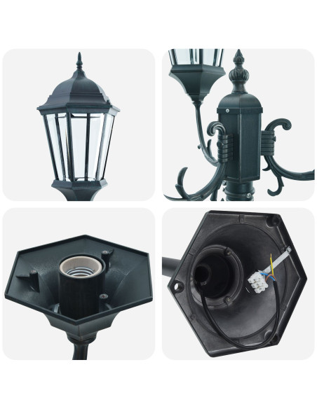 Luce da Giardino Verde vintage spazzolato 57 x 49 x 241 cm