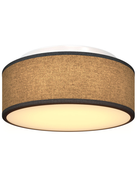 Lampada da soffitto  Flush Mount Nera Ø 30 cm in Tessuto con attacco E27