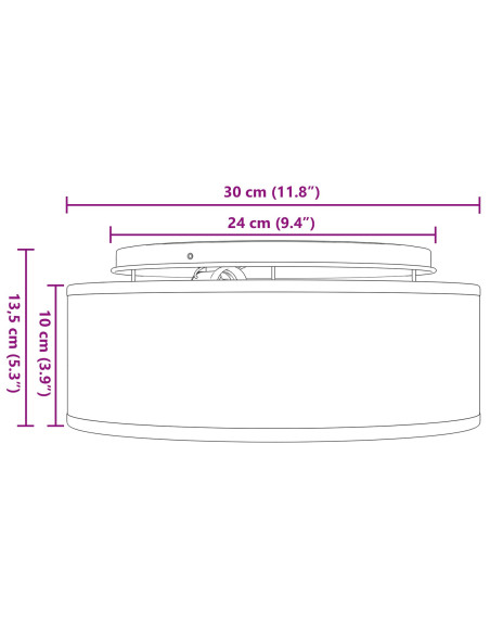 Plafoniera  Bianco Ø 30 cm Tessuto E27