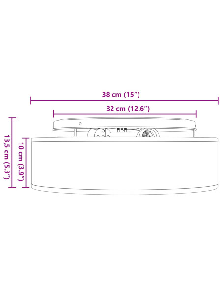 Plafoniere  Taupe Ø 38 cm Tessuto E27
