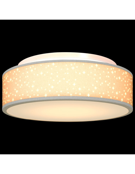 Plafoniere  con paralume stellato Grigio Ø 38 cm Tessuto E27
