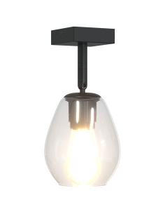 Faretto da soffitto Nero 13 x 13 x 26 cm Vetro e Metallo 2