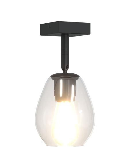 Faretto da soffitto Nero 13 x 13 x 26 cm Vetro e Metallo