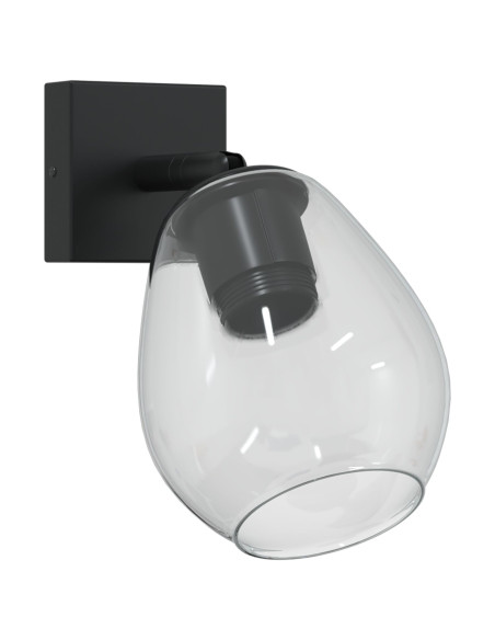 Faretto da soffitto Nero 13 x 13 x 26 cm Vetro e Metallo