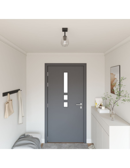 Faretto da soffitto Nero 13 x 13 x 26 cm Vetro e Metallo