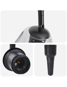 Faretto da soffitto Nero 33 x 13 x 26 cm Vetro e Metallo 2