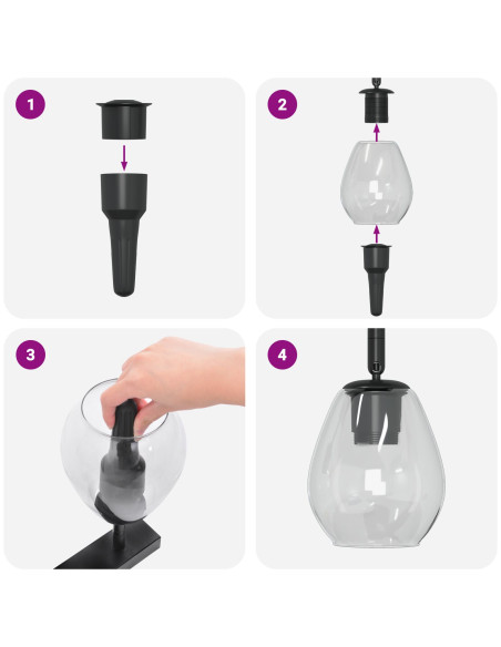 Faretto da soffitto Nero 33 x 13 x 26 cm Vetro e Metallo