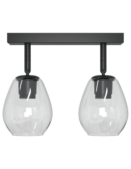 Lampade da soffitto  con paralume in vetro regolabile antracite E27