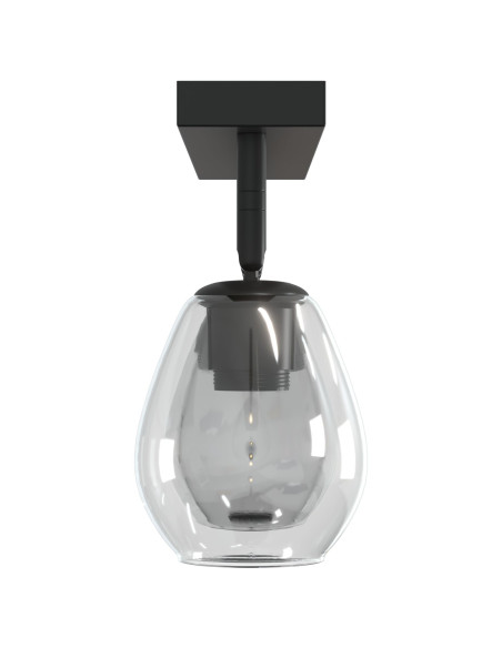 Lampade da soffitto  con paralume in vetro regolabile antracite E27