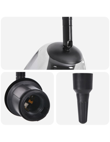 Faretto da soffitto Nero 54 x 13 x 26 cm Vetro e Metallo