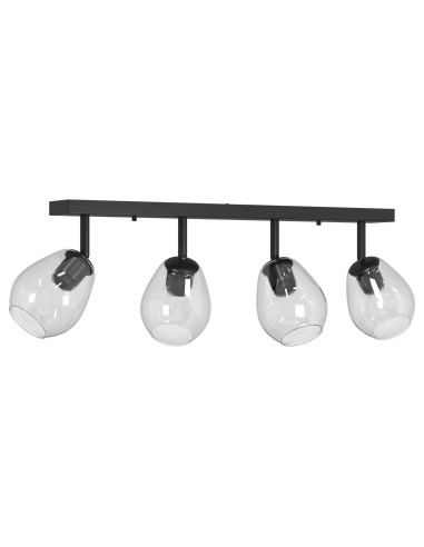 Faretto da soffitto Nero 73,5 x 13 x 26 cm Vetro e Metallo