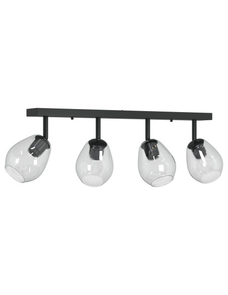 Faretto da soffitto Nero 73,5 x 13 x 26 cm Vetro e Metallo