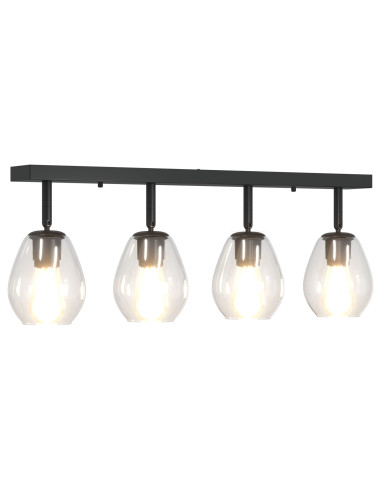 Faretto da soffitto Nero 73,5 x 13 x 26 cm Vetro e Metallo